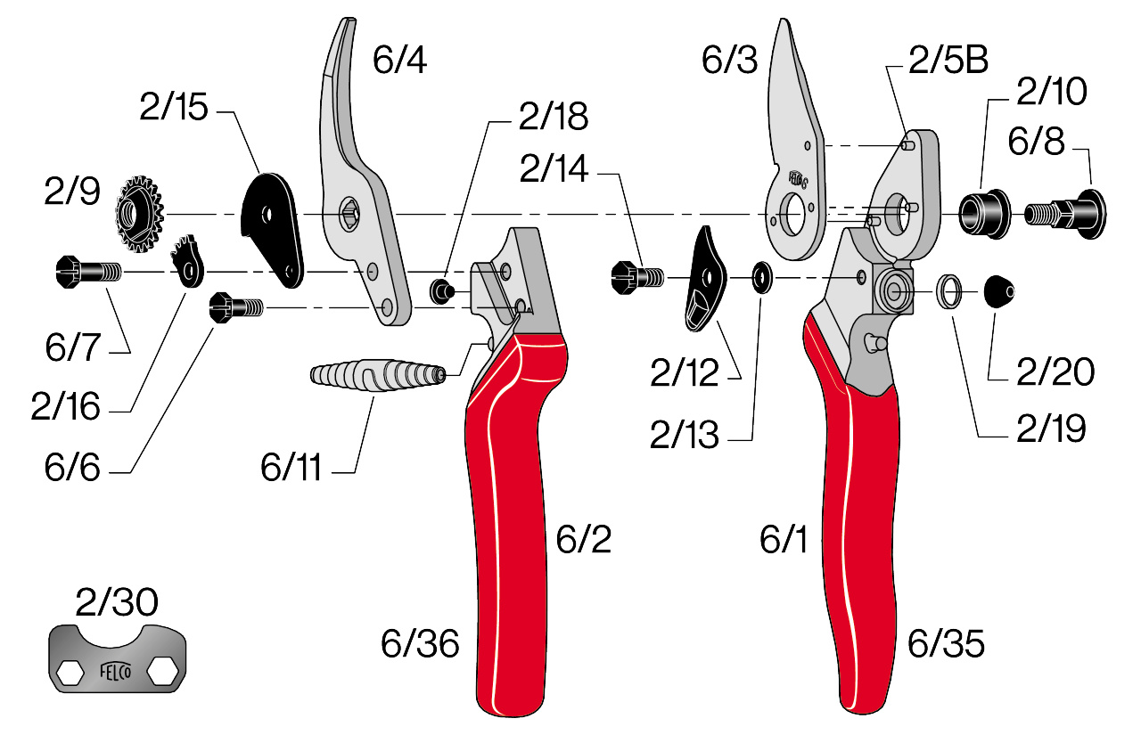 Felco 6 alkatrészek